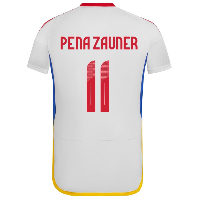 Kandiny Niño Camiseta Venezuela Enrique Peña Zauner #11 Blanco 2ª Equipación 24-26 La Camisa Chile