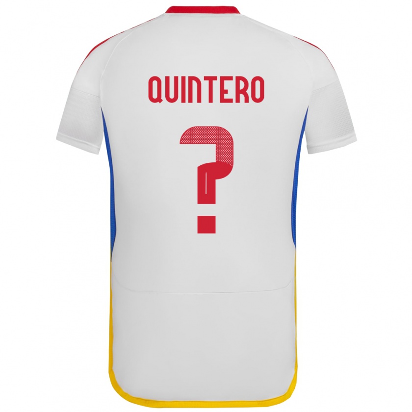 Kandiny Niño Camiseta Venezuela Teo Quintero #0 Blanco 2ª Equipación 24-26 La Camisa Chile