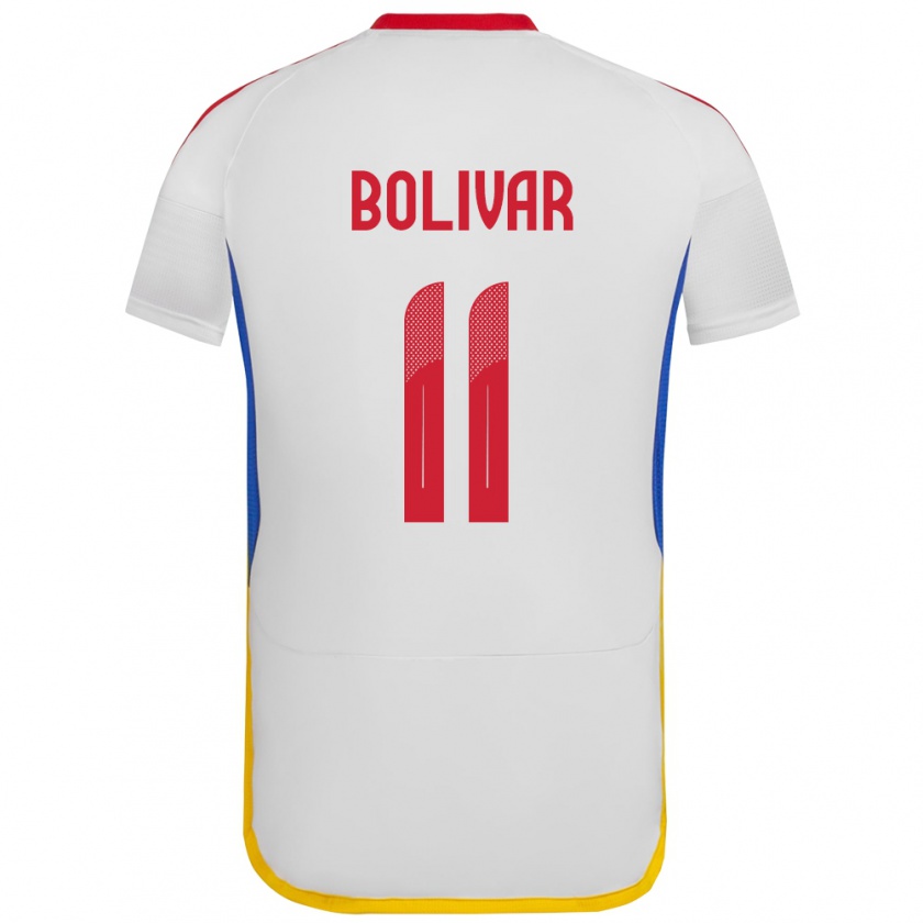 Kandiny Niño Camiseta Venezuela Jovanny Bolívar #11 Blanco 2ª Equipación 24-26 La Camisa Chile