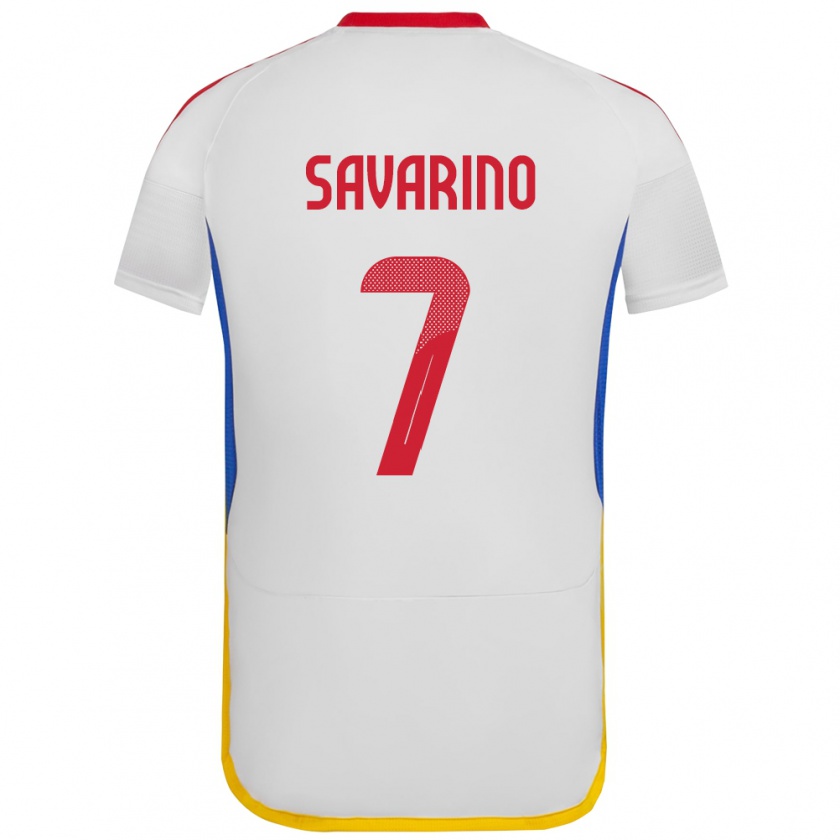 Kandiny Niño Camiseta Venezuela Jefferson Savarino #7 Blanco 2ª Equipación 24-26 La Camisa Chile