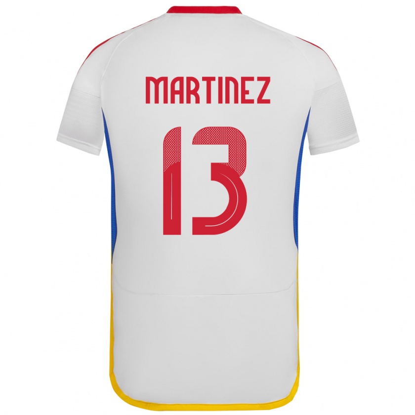 Kandiny Niño Camiseta Venezuela José Martínez #13 Blanco 2ª Equipación 24-26 La Camisa Chile