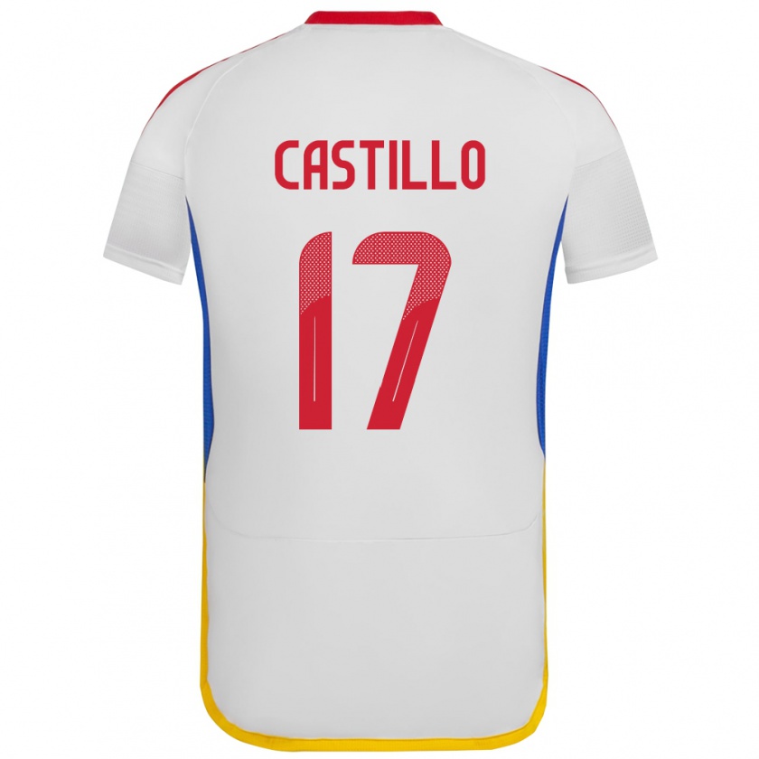 Kandiny Niño Camiseta Venezuela Edson Castillo #17 Blanco 2ª Equipación 24-26 La Camisa Chile