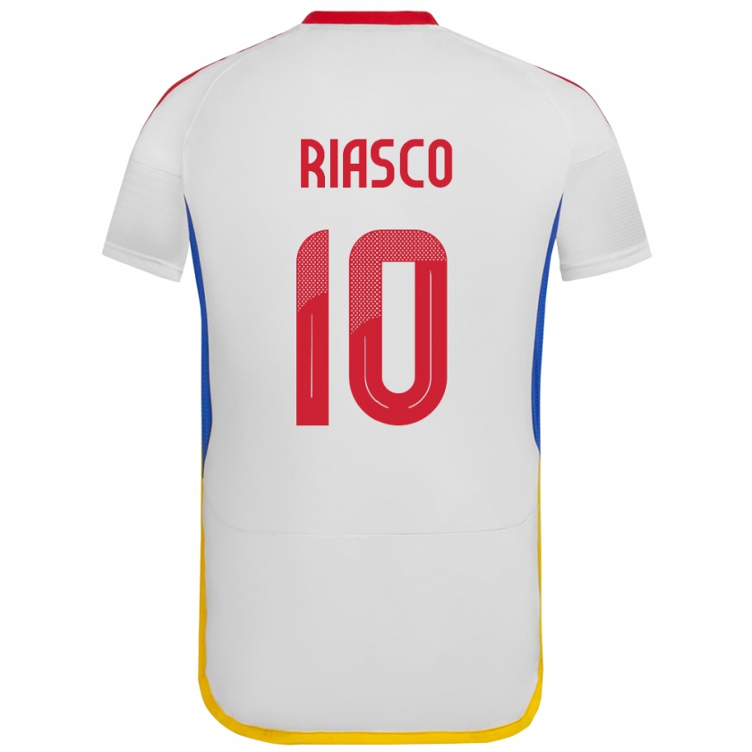 Kandiny Niño Camiseta Venezuela José Riasco #10 Blanco 2ª Equipación 24-26 La Camisa Chile