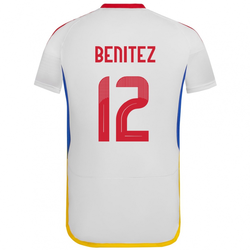 Kandiny Niño Camiseta Venezuela Frankarlos Benítez #12 Blanco 2ª Equipación 24-26 La Camisa Chile