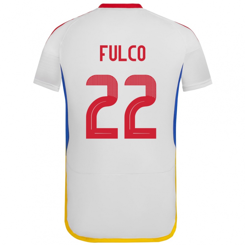 Kandiny Niño Camiseta Venezuela Pedro Fulco #22 Blanco 2ª Equipación 24-26 La Camisa Chile