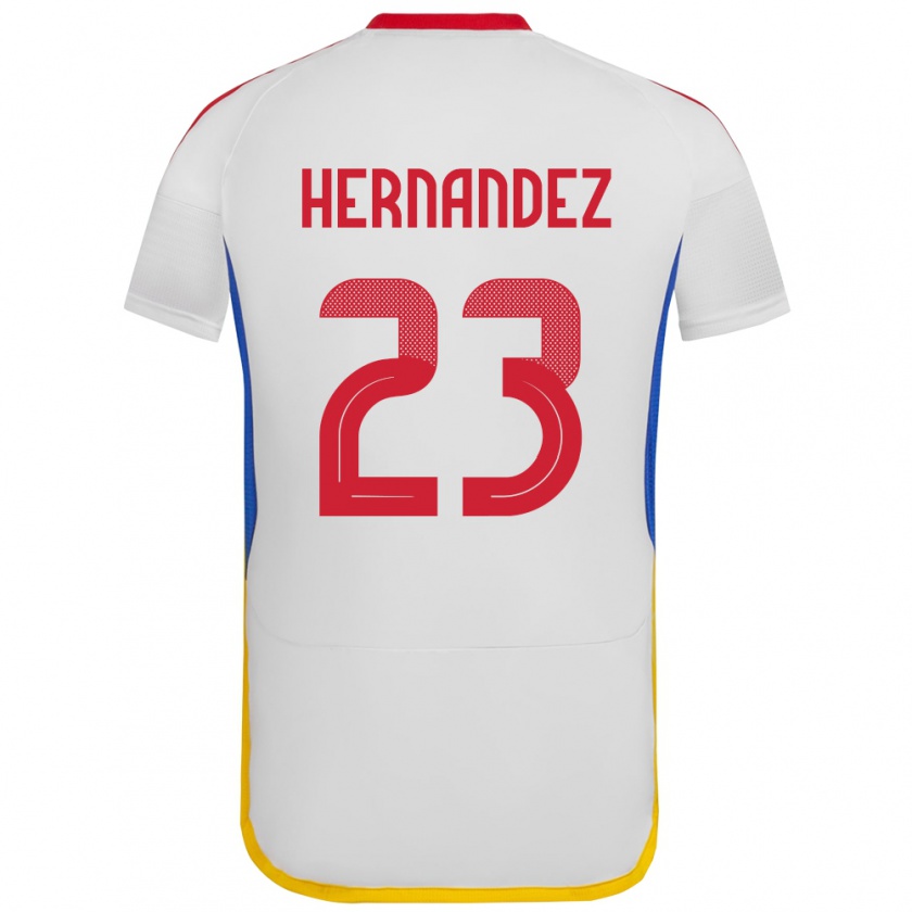 Kandiny Niño Camiseta Venezuela Luifer Hernández #23 Blanco 2ª Equipación 24-26 La Camisa Chile