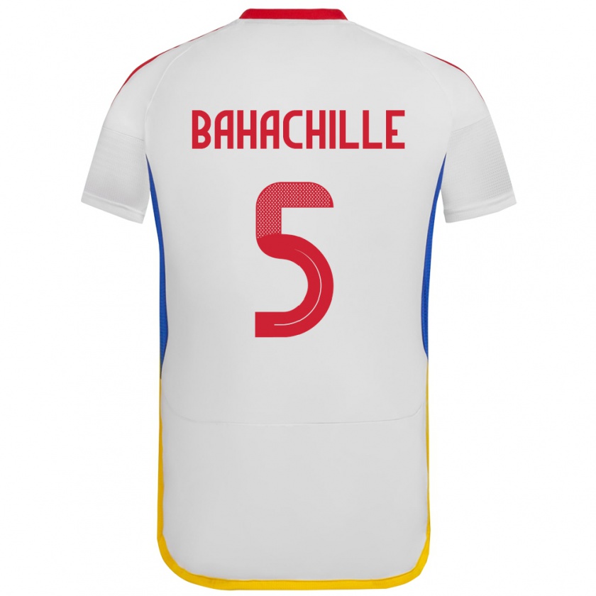 Kandiny Niño Camiseta Venezuela Abraham Bahachille #5 Blanco 2ª Equipación 24-26 La Camisa Chile