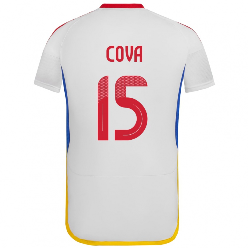 Kandiny Niño Camiseta Venezuela Adrián Cova #15 Blanco 2ª Equipación 24-26 La Camisa Chile