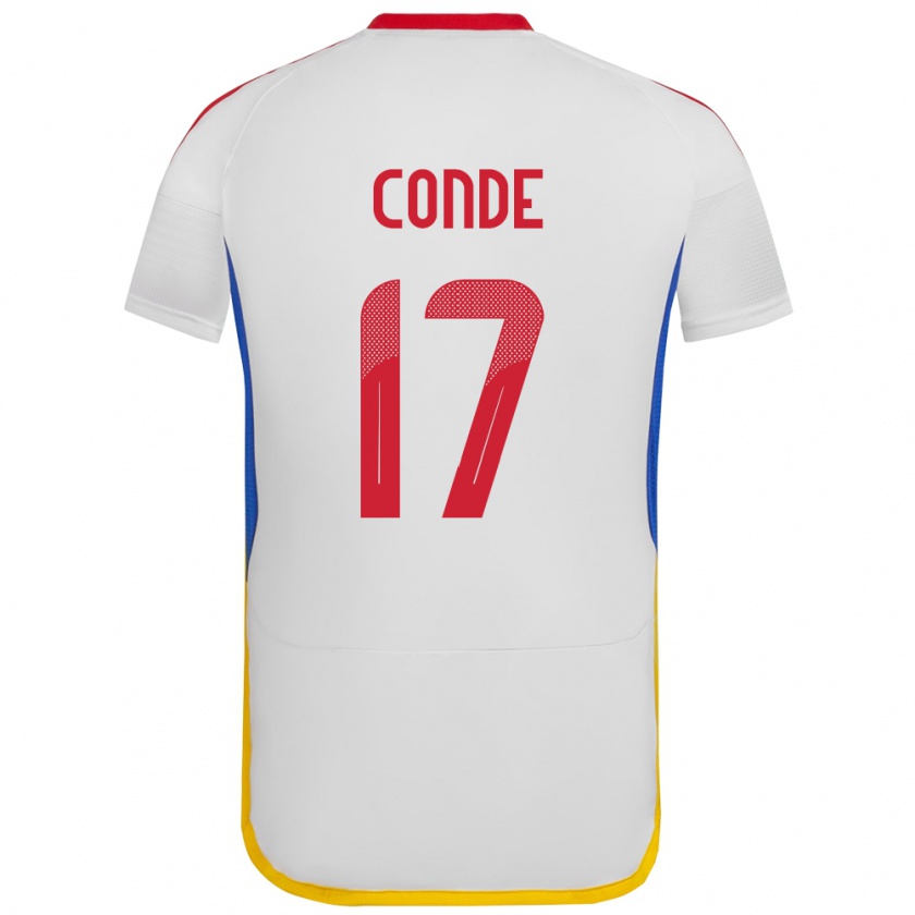 Kandiny Niño Camiseta Venezuela Óscar Conde #17 Blanco 2ª Equipación 24-26 La Camisa Chile