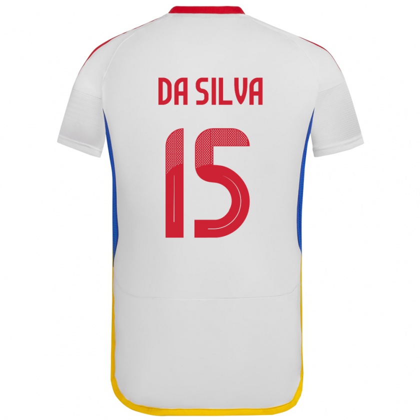 Kandiny Niño Camiseta Venezuela Cesar Da Silva #15 Blanco 2ª Equipación 24-26 La Camisa Chile