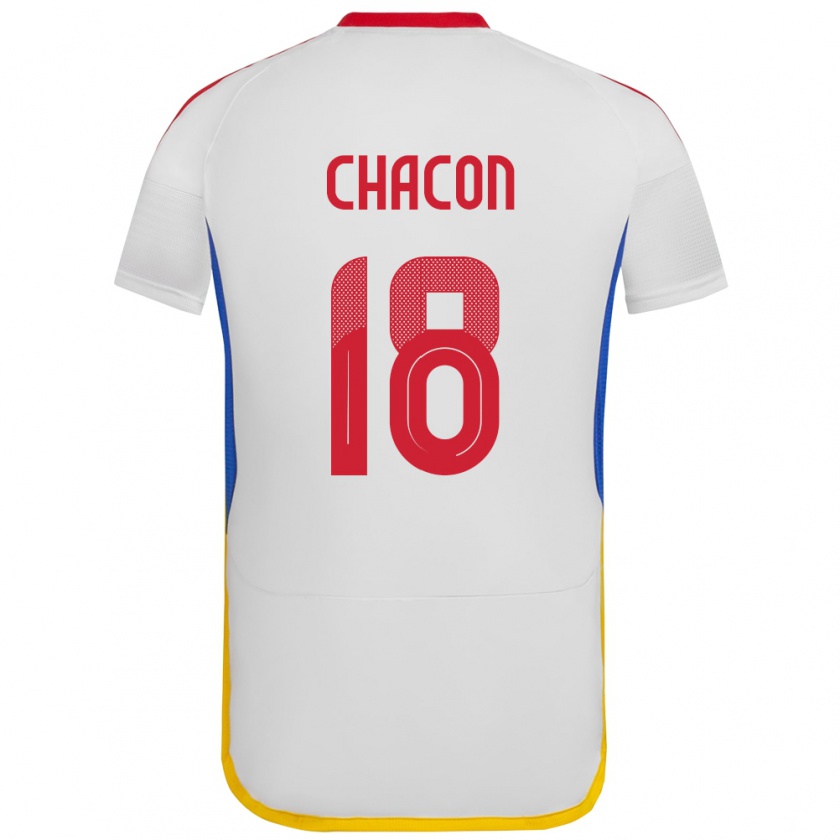 Kandiny Niño Camiseta Venezuela Yerson Chacón #18 Blanco 2ª Equipación 24-26 La Camisa Chile