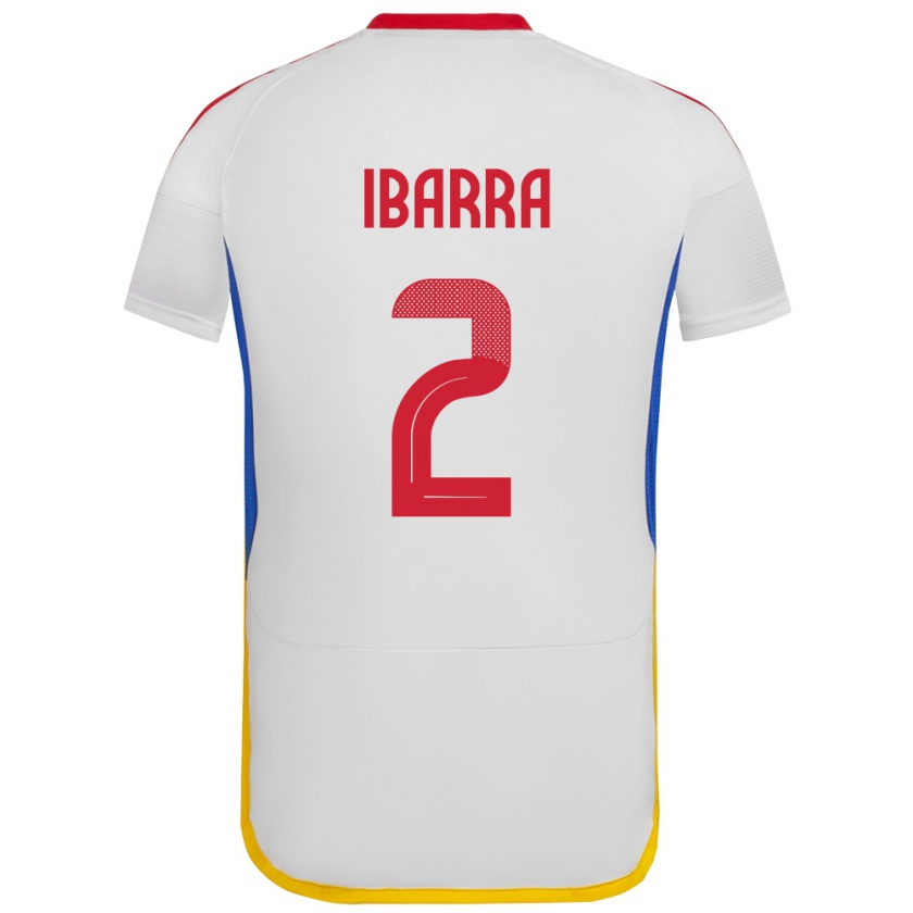 Kandiny Niño Camiseta Venezuela Pablo Ibarra #2 Blanco 2ª Equipación 24-26 La Camisa Chile