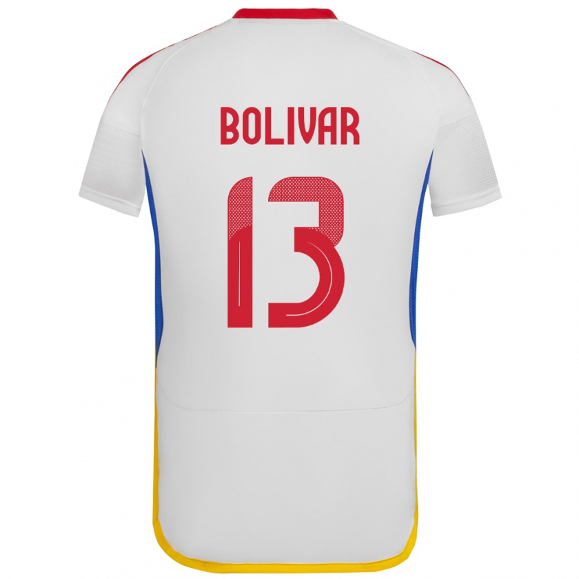 Kandiny Niño Camiseta Venezuela Salvador Bolívar #13 Blanco 2ª Equipación 24-26 La Camisa Chile