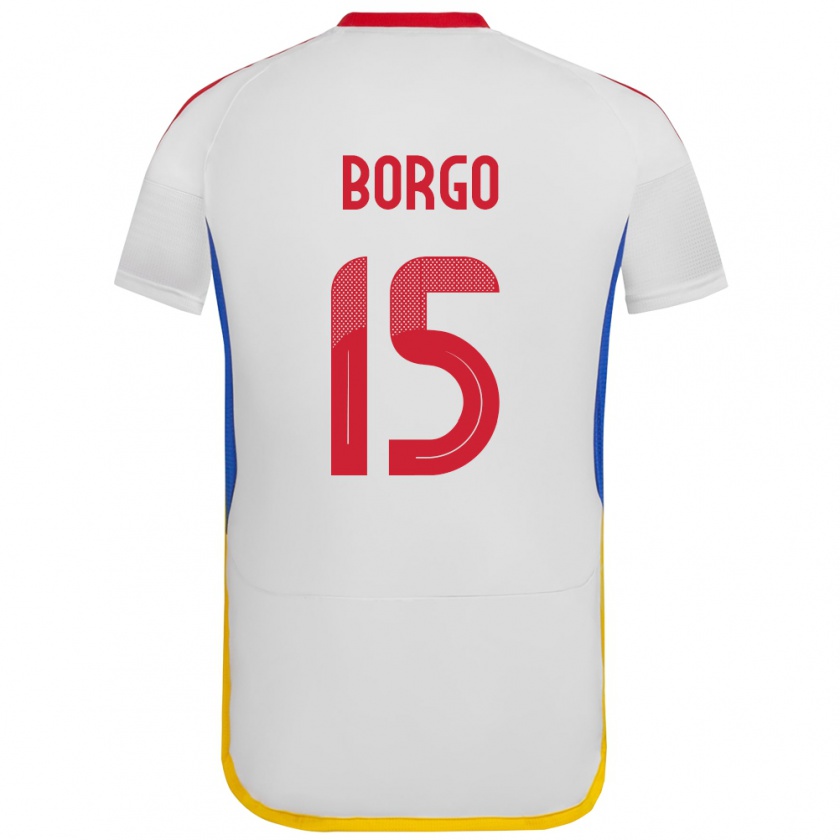 Kandiny Niño Camiseta Venezuela Ángel Borgo #15 Blanco 2ª Equipación 24-26 La Camisa Chile