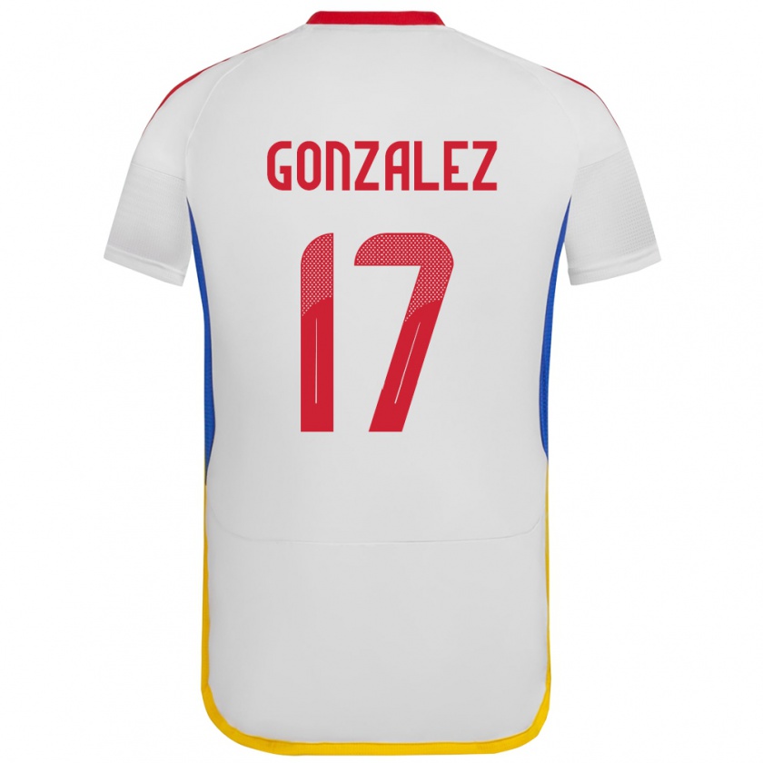 Kandiny Niño Camiseta Venezuela Mayken González #17 Blanco 2ª Equipación 24-26 La Camisa Chile