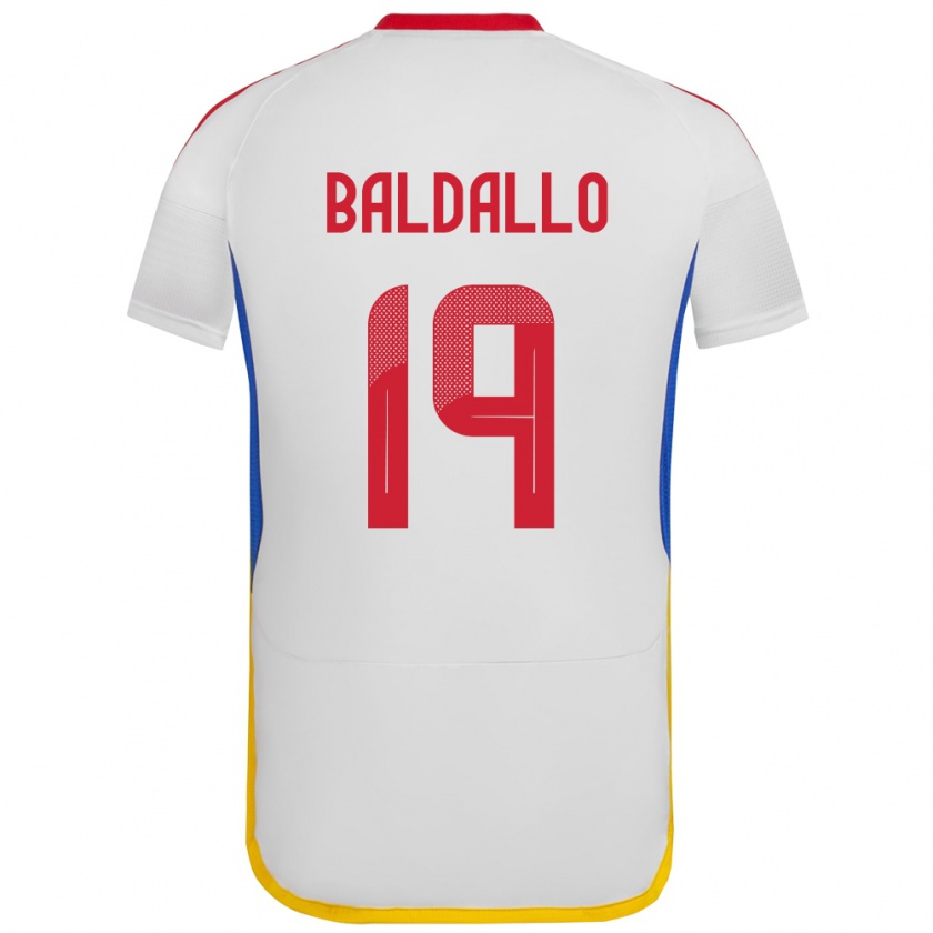 Kandiny Niño Camiseta Venezuela Micheel Baldallo #19 Blanco 2ª Equipación 24-26 La Camisa Chile