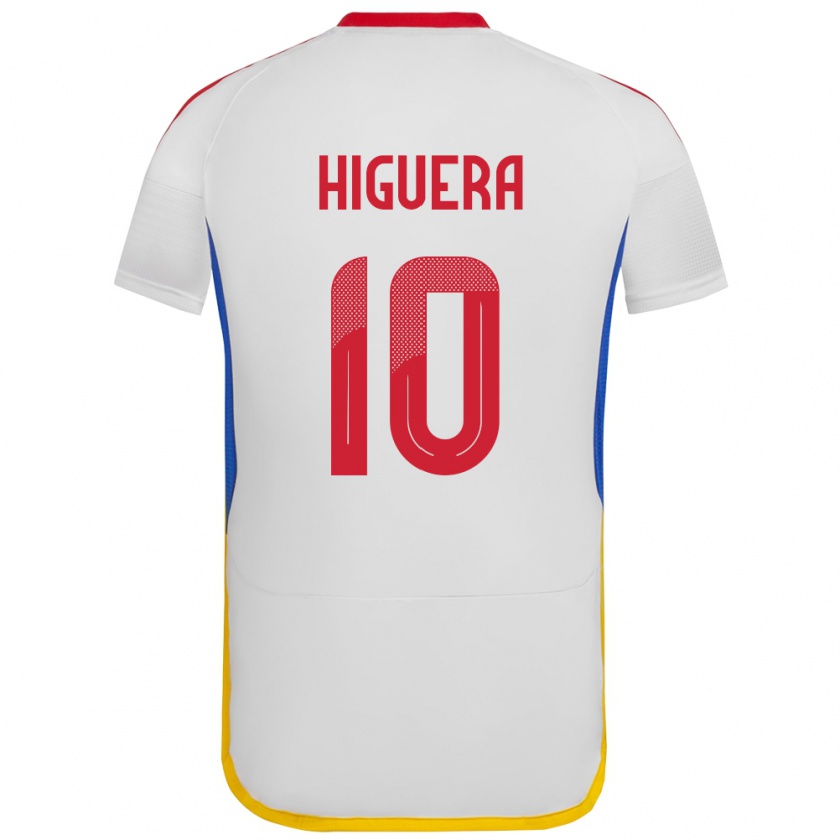 Kandiny Niño Camiseta Venezuela Enyerliannys Higuera #10 Blanco 2ª Equipación 24-26 La Camisa Chile