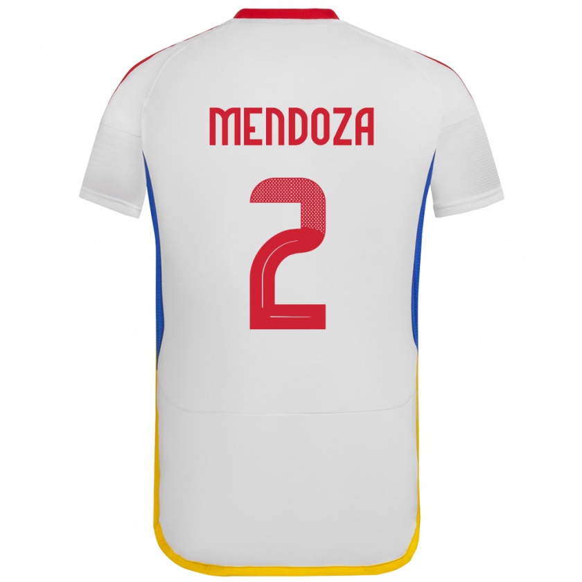 Kandiny Niño Camiseta Venezuela Rafanny Mendoza #2 Blanco 2ª Equipación 24-26 La Camisa Chile