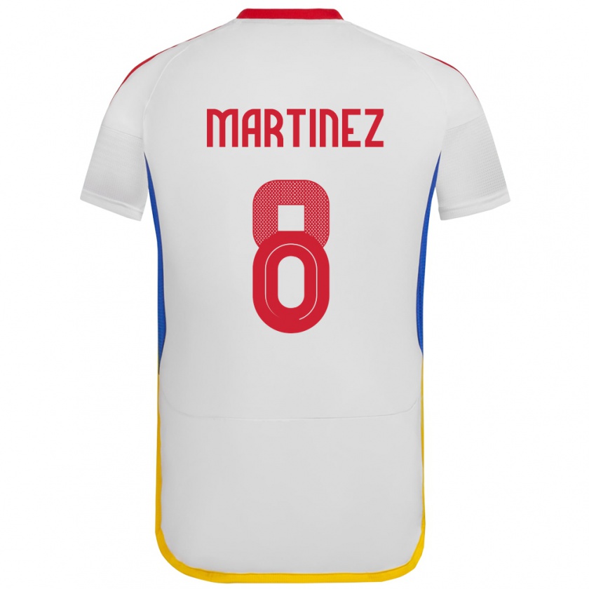 Kandiny Niño Camiseta Venezuela Bárbara Martínez #8 Blanco 2ª Equipación 24-26 La Camisa Chile