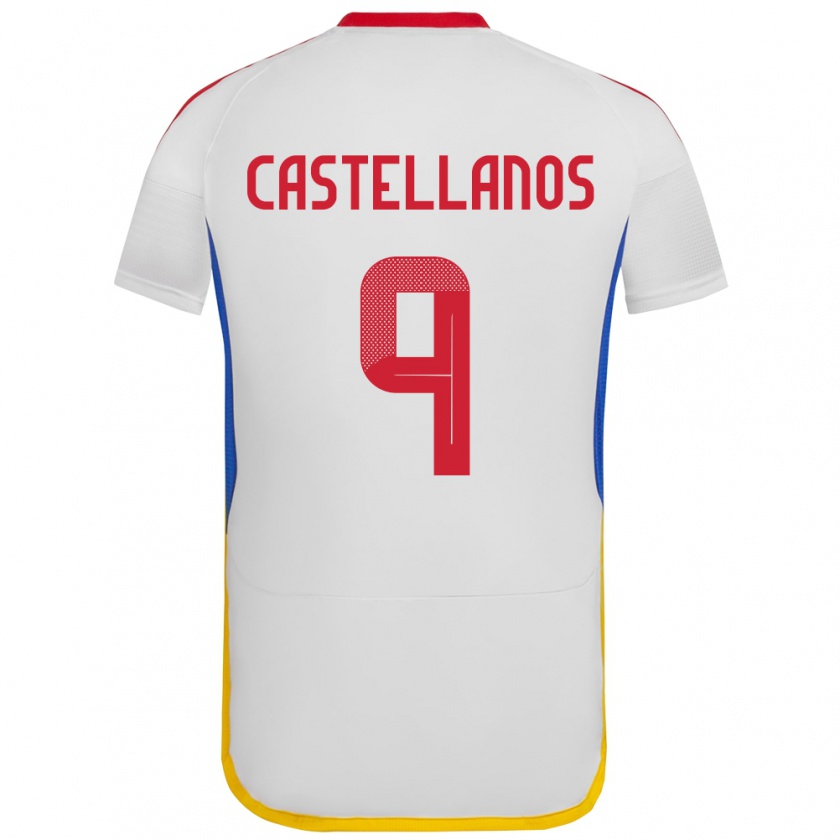 Kandiny Niño Camiseta Venezuela Deyna Castellanos #9 Blanco 2ª Equipación 24-26 La Camisa Chile