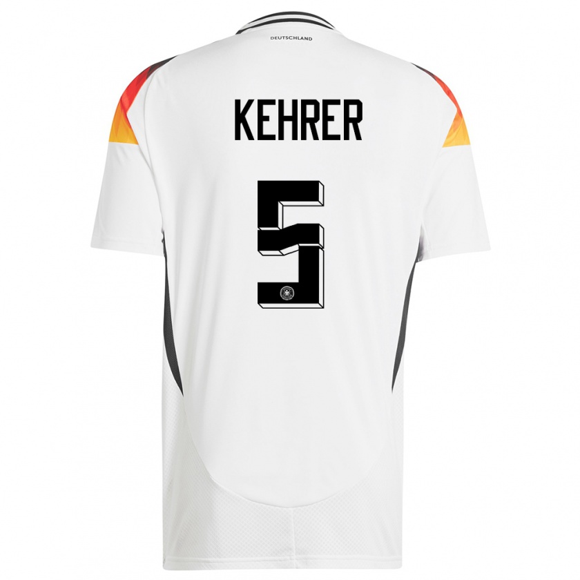 Kandiny Hombre Camiseta Alemania Thilo Kehrer #5 Blanco 1ª Equipación 24-26 La Camisa Chile