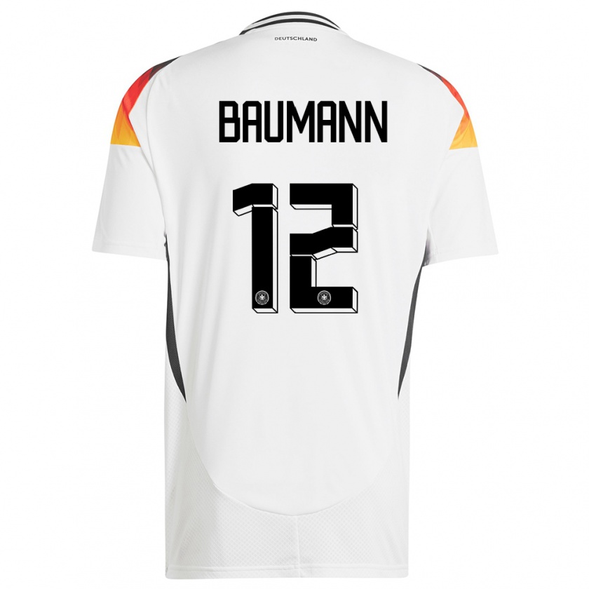 Kandiny Hombre Camiseta Alemania Oliver Baumann #12 Blanco 1ª Equipación 24-26 La Camisa Chile