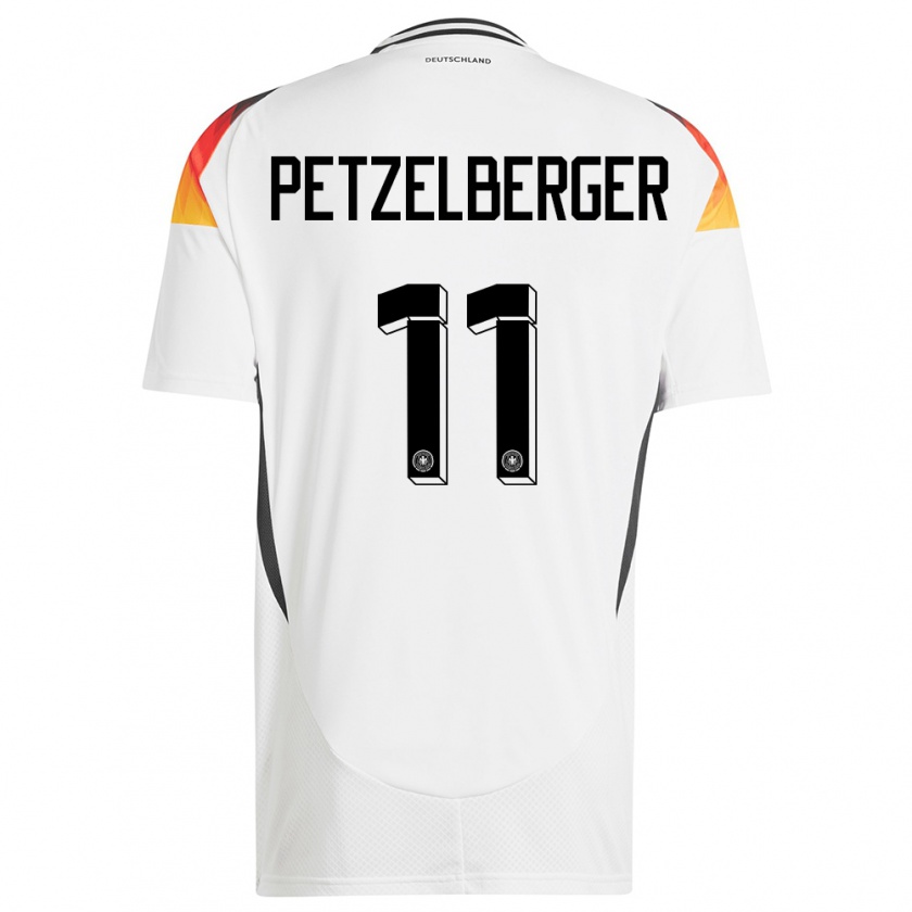 Kandiny Hombre Camiseta Alemania Ramona Petzelberger #11 Blanco 1ª Equipación 24-26 La Camisa Chile