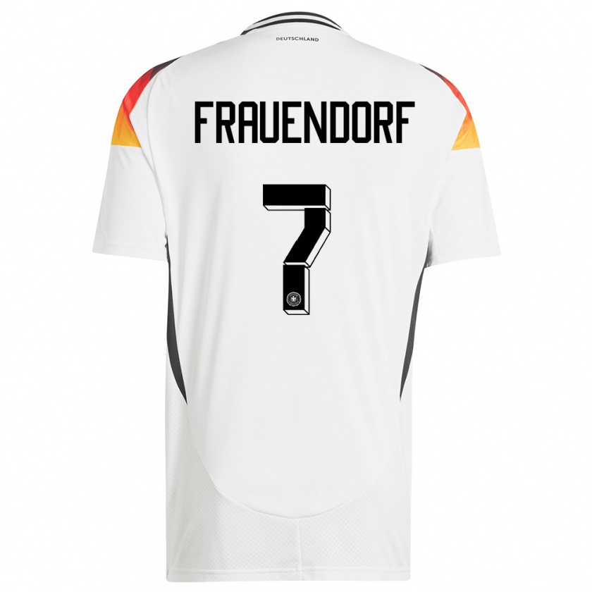 Kandiny Hombre Camiseta Alemania Melkamu Frauendorf #7 Blanco 1ª Equipación 24-26 La Camisa Chile
