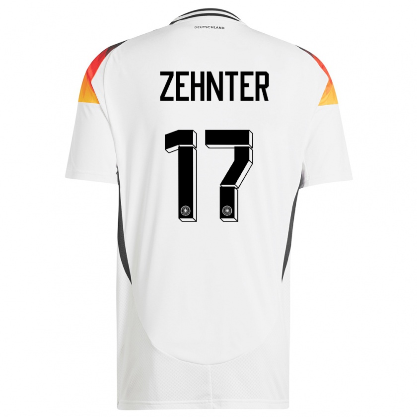 Kandiny Hombre Camiseta Alemania Aaron Zehnter #17 Blanco 1ª Equipación 24-26 La Camisa Chile