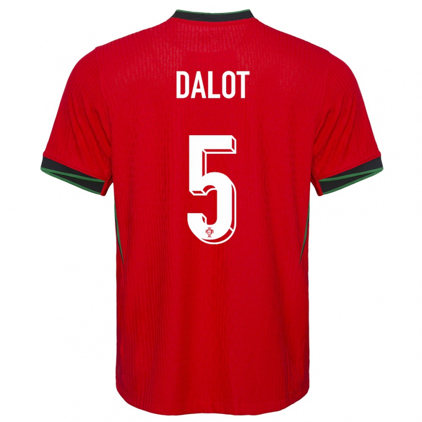 Kandiny Hombre Camiseta Portugal Diogo Dalot #5 Rojo 1ª Equipación 24-26 La Camisa Chile