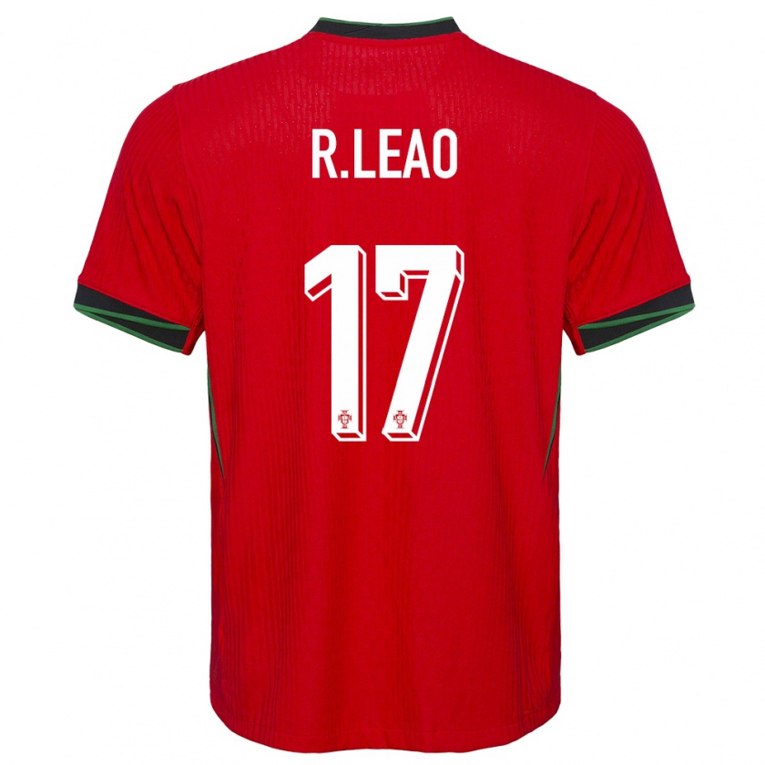 Kandiny Hombre Camiseta Portugal Rafael Leao #17 Rojo 1ª Equipación 24-26 La Camisa Chile