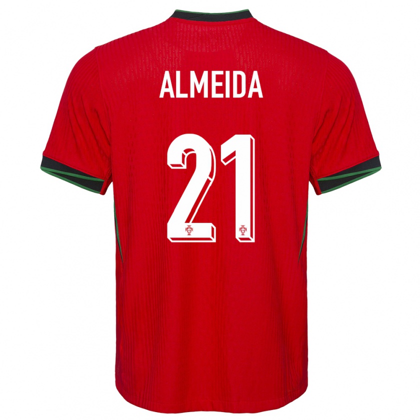 Kandiny Hombre Camiseta Portugal Andre Almeida #21 Rojo 1ª Equipación 24-26 La Camisa Chile