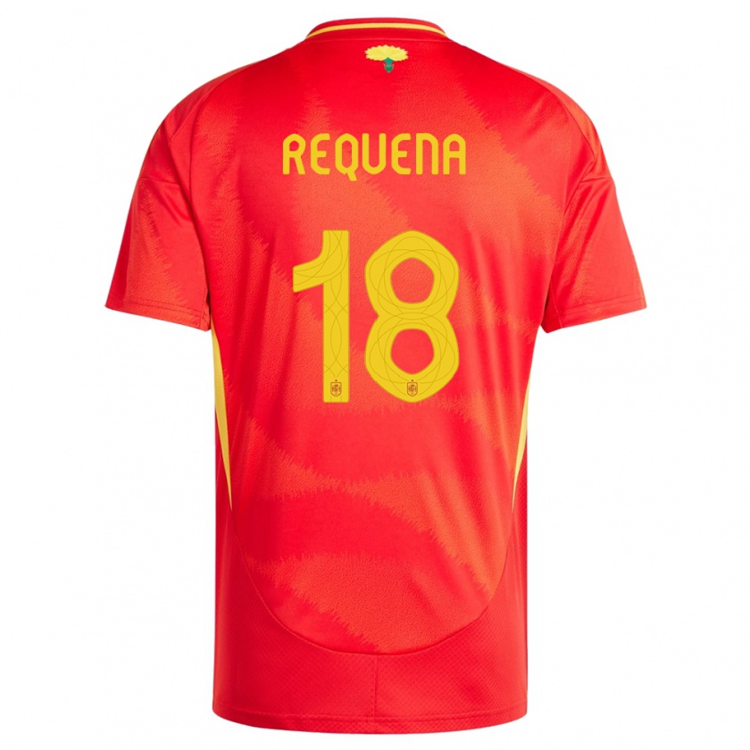 Kandiny Hombre Camiseta España Daniel Requena #18 Rojo 1ª Equipación 24-26 La Camisa Chile