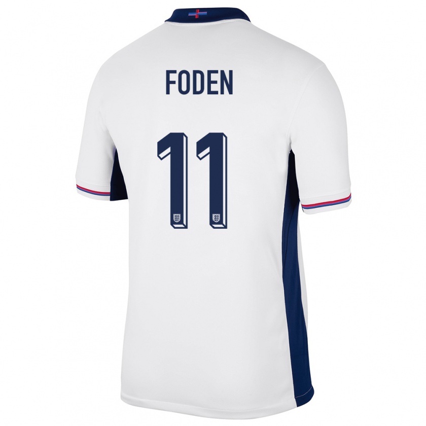 Kandiny Hombre Camiseta Inglaterra Phil Foden #11 Blanco 1ª Equipación 24-26 La Camisa Chile