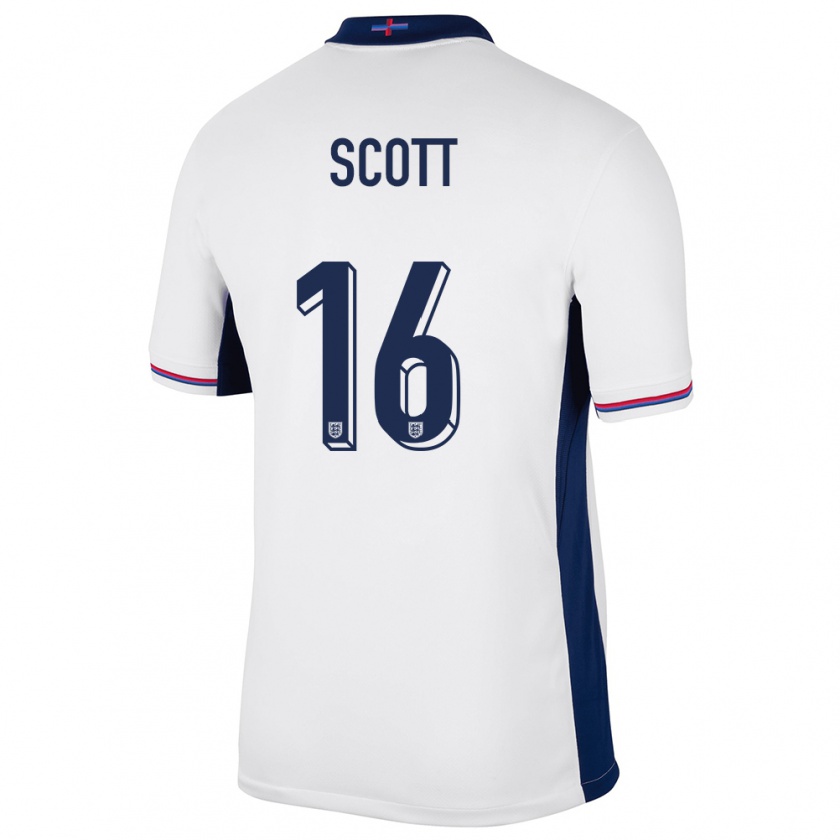 Kandiny Hombre Camiseta Inglaterra Jill Scott #16 Blanco 1ª Equipación 24-26 La Camisa Chile