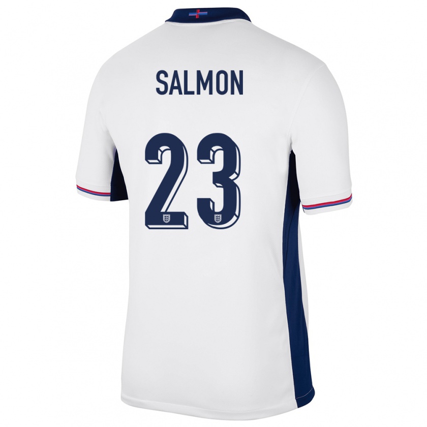 Kandiny Hombre Camiseta Inglaterra Ebony Salmon #23 Blanco 1ª Equipación 24-26 La Camisa Chile