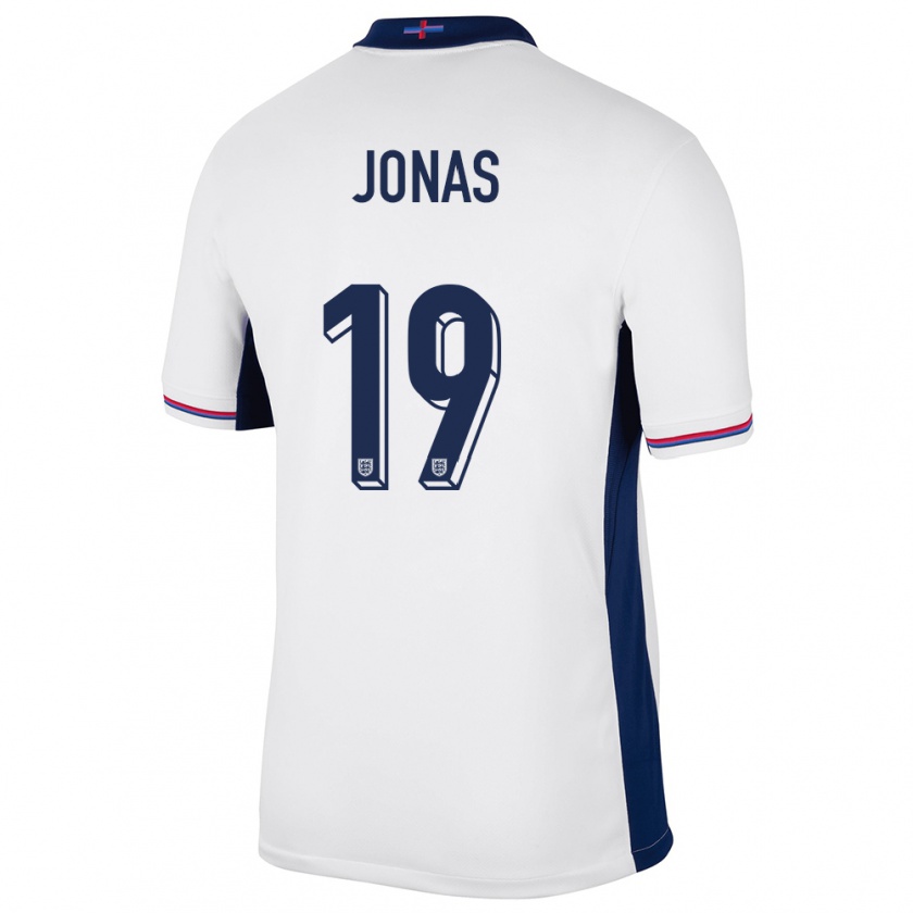 Kandiny Hombre Camiseta Inglaterra Lee Jonas #19 Blanco 1ª Equipación 24-26 La Camisa Chile