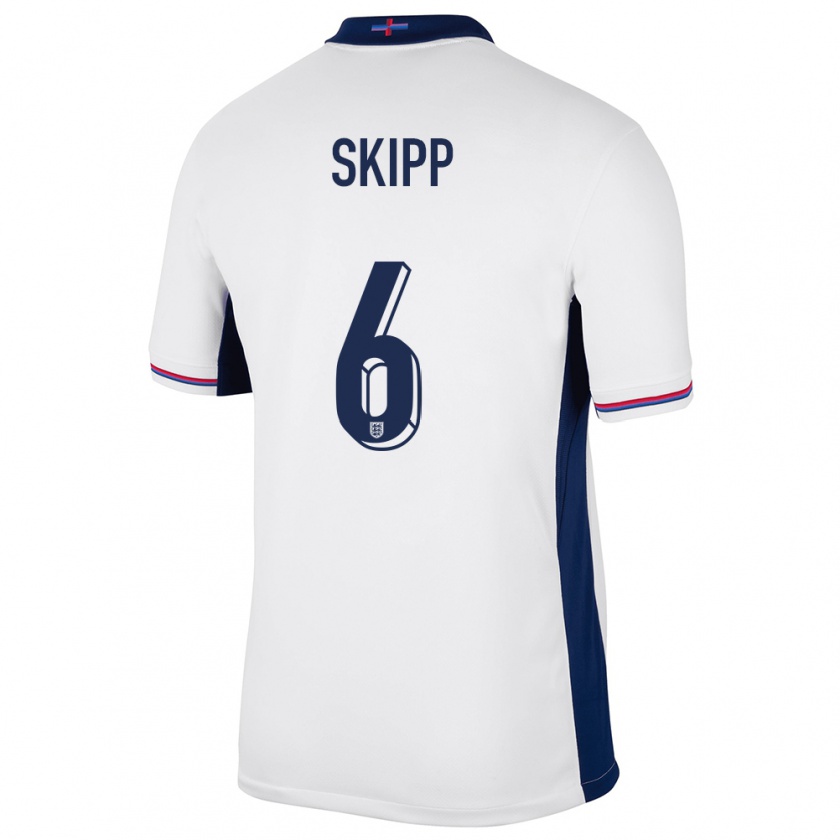 Kandiny Hombre Camiseta Inglaterra Oliver Skipp #6 Blanco 1ª Equipación 24-26 La Camisa Chile