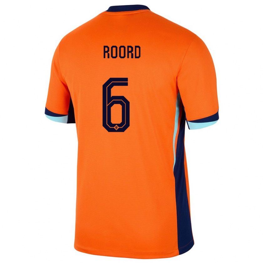 Kandiny Hombre Camiseta Países Bajos Jill Roord #6 Naranja 1ª Equipación 24-26 La Camisa Chile