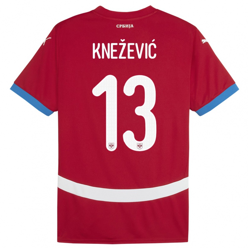 Kandiny Hombre Camiseta Serbia Milana Knezevic #13 Rojo 1ª Equipación 24-26 La Camisa Chile