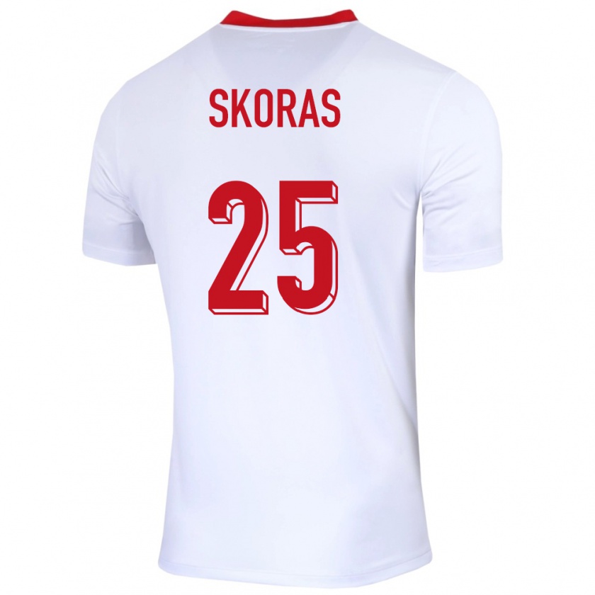 Kandiny Hombre Camiseta Polonia Michal Skoras #25 Blanco 1ª Equipación 24-26 La Camisa Chile