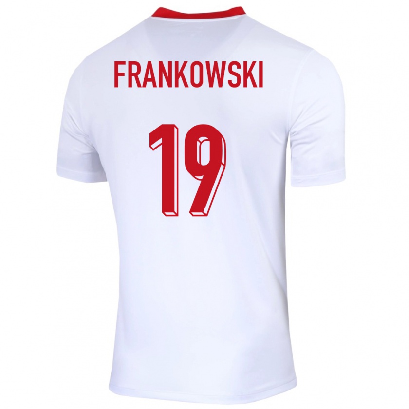 Kandiny Hombre Camiseta Polonia Przemyslaw Frankowski #19 Blanco 1ª Equipación 24-26 La Camisa Chile