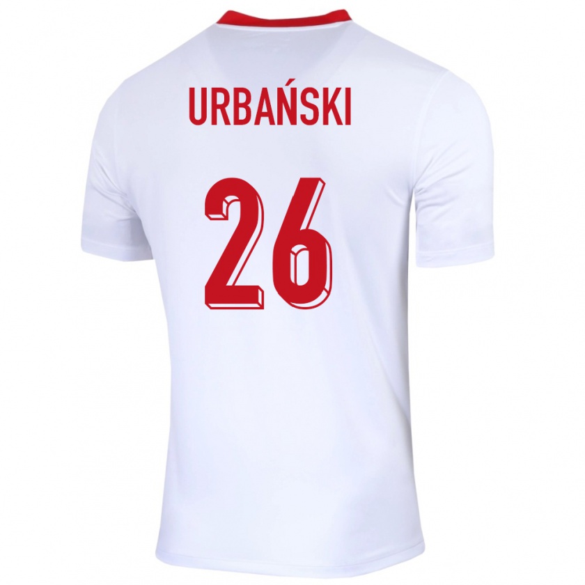 Kandiny Hombre Camiseta Polonia Kacper Urbanski #26 Blanco 1ª Equipación 24-26 La Camisa Chile