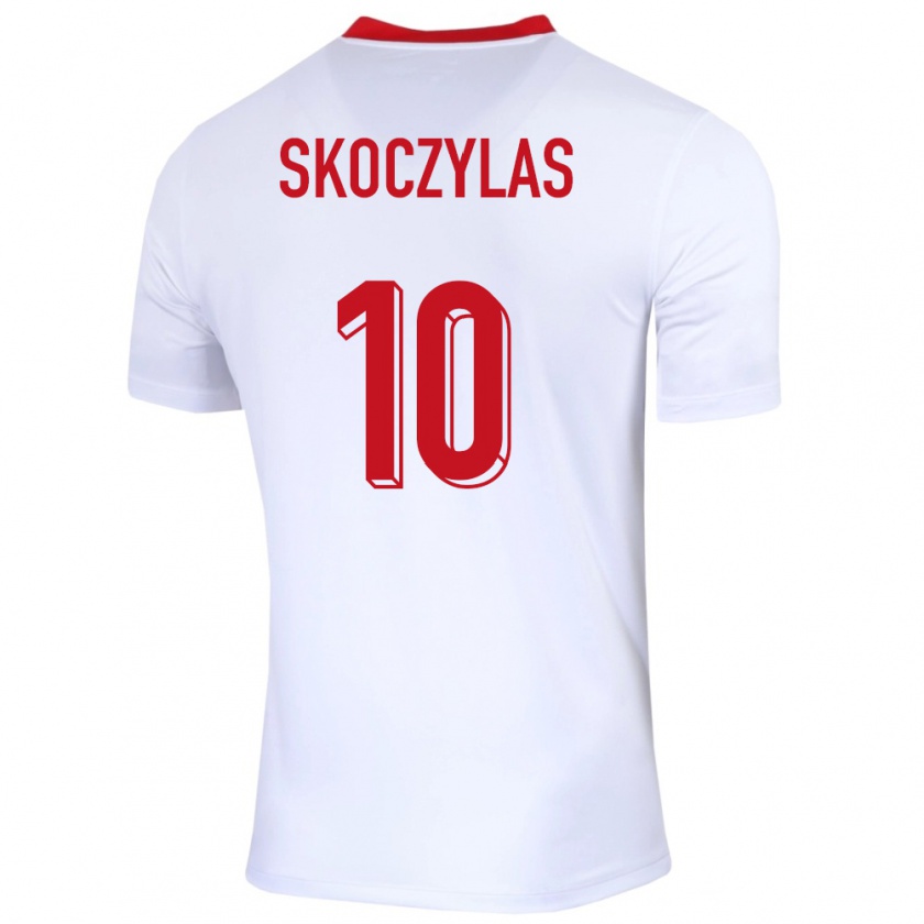 Kandiny Hombre Camiseta Polonia Mateusz Skoczylas #10 Blanco 1ª Equipación 24-26 La Camisa Chile