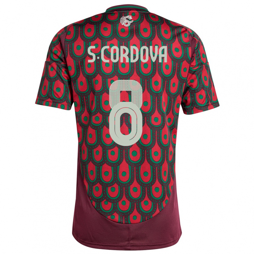 Kandiny Hombre Camiseta México Sebastian Cordova #8 Granate 1ª Equipación 24-26 La Camisa Chile