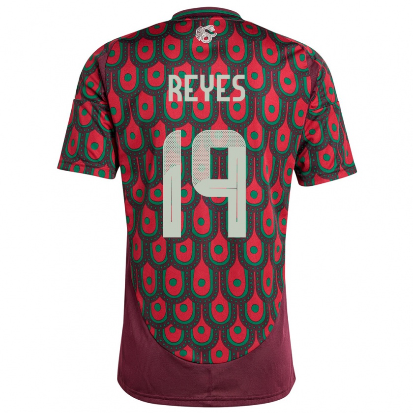 Kandiny Hombre Camiseta México Israel Reyes #19 Granate 1ª Equipación 24-26 La Camisa Chile