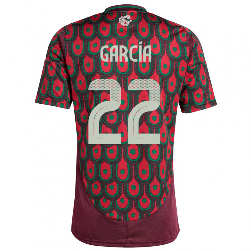 Kandiny Hombre Camiseta México Diana Garcia #22 Granate 1ª Equipación 24-26 La Camisa Chile