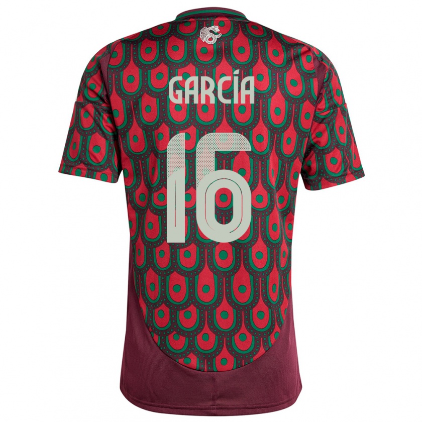 Kandiny Hombre Camiseta México Uziel Garcia #16 Granate 1ª Equipación 24-26 La Camisa Chile