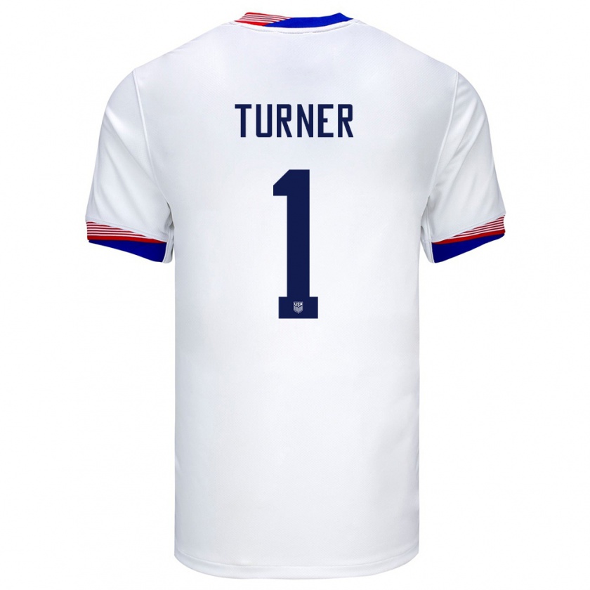 Kandiny Hombre Camiseta Estados Unidos Matt Turner #1 Blanco 1ª Equipación 24-26 La Camisa Chile