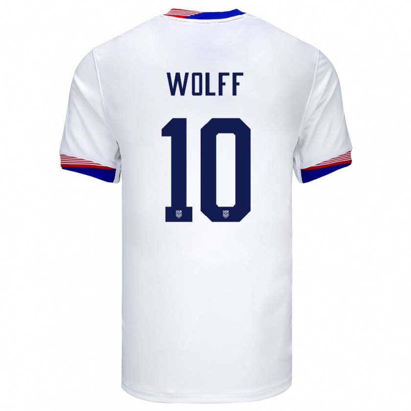 Kandiny Hombre Camiseta Estados Unidos Owen Wolff #10 Blanco 1ª Equipación 24-26 La Camisa Chile